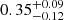 $ {{0.35}^{+0.09}_{-0.12}} $