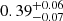 $ {{0.39}^{+0.06}_{-0.07}} $