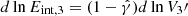 $ d\ln E_{\mathrm{int,3}} = (1-\hat\gamma)d\ln V_3\prime $