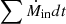 $ \sum \dot{M}_{\mathrm{in}} dt $