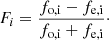 $$ \begin{aligned} F_{i} = \dfrac{f_{\rm o, i} - f_{\rm e, i}}{f_{\rm o, i} + f_{\rm e, i}}\cdot \end{aligned} $$