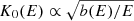 $ K_0(E)\propto\sqrt{b(E)/E} $