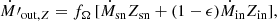 $$ \begin{aligned} \dot{M}{\prime }_{{\mathrm{out} }, Z} = f_{\Omega }\, [\dot{M}_{{\mathrm{sn} }} Z_{{\mathrm{sn} }} + (1 - \epsilon ) \dot{M}_{{\mathrm{in} }} Z_{{\mathrm{in} }}], \end{aligned} $$
