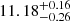 $ 11.18_{-0.26}^{+0.16} $
