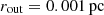 $ r_{\mathrm{out}} = 0.001\rm\, pc $