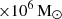 $ \times 10^6\rm\, M_\odot $