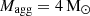 $ M_{\mathrm{agg}} = 4\rm\, M_\odot $