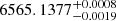 $ 6565.1377^{+0.0008}_{-0.0019} $