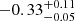 $ -0.33^{+0.11}_{-0.05} $