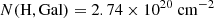 $ N(\mathrm{H,Gal}) = 2.74\times10^{20}~\rm cm^{-2} $
