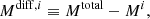 $$ \begin{aligned} M^{\mathrm{diff}, i} \equiv M^\mathrm{total} - M^i, \end{aligned} $$
