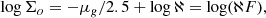 $$ \begin{aligned} \log \Sigma _o = -\mu _g/2.5 + \log \aleph = \log (\aleph F), \end{aligned} $$