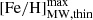 $ \mathrm{[Fe/H]}_{\mathrm{MW,thin}}^{\mathrm{max}} $