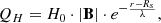 $$ \begin{aligned} Q_{H} = H_0 \cdot |\mathbf B | \cdot e^{-\frac{r-R_s}{\lambda }}, \end{aligned} $$