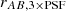 $ r_{AB,\rm 3\times PSF} $