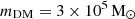 $ m_{ \rm DM} = 3\times10^5\,\rm M_\odot $