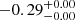 $ -0.29_{-0.00}^{+0.00} $