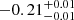 $ -0.21_{-0.01}^{+0.01} $