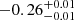 $ -0.26_{-0.01}^{+0.01} $