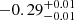 $ -0.29_{-0.01}^{+0.01} $