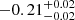$ -0.21_{-0.02}^{+0.02} $