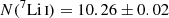 $ N(^7\mathrm{Li}\,\textsc{i}) = 10.26 \pm 0.02 $