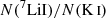 $ N(\mathrm{^7LiI})/N({{\mathrm{K}\,\textsc{i}}}) $