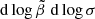 $ \mathrm{d}\log \tilde{\beta} \; \mathrm{d}\log \sigma $