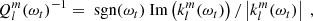 $$ \begin{aligned} Q_l^m(\omega _t)^{-1}={\text{ sgn}}(\omega _t){\text{ Im}}\left(k_l^m(\omega _t)\right)/\left|k_l^m(\omega _t)\right|\ , \end{aligned} $$