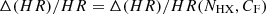 $ \Delta(HR)/HR=\Delta(HR)/HR(N_\mathrm{{HX}}, C_\mathrm{F}) $
