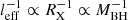 $ l_\mathrm{{eff}}^{-1}\propto R_{\mathrm{X}}^{-1}\propto M_\mathrm{{BH}}^{-1} $