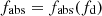 $ f_\mathrm{{abs }}=f_\mathrm{{abs}}(f_\mathrm{d}) $