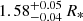 $ 1.58^{ +0.05}_{-0.04}\,R_\ast $