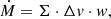 $$ \begin{aligned} \dot{M} = \Sigma \cdot \Delta v \cdot { w}, \end{aligned} $$