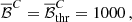 $$ \begin{aligned} \overline{\mathcal{B} }^C = \overline{\mathcal{B} }^C_{\rm thr}=1000 \,, \end{aligned} $$