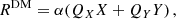 $$ \begin{aligned} R^{\mathrm{DM} }=\alpha (Q_X X+Q_Y Y)\,, \end{aligned} $$