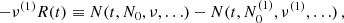 $$ \begin{aligned} -\nu ^{(1)} R(t) \equiv N(t,N_0,\nu ,\ldots )-N(t,N_0^{(1)},\nu ^{(1)},\ldots ) \,, \end{aligned} $$