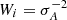 $ W_i= \sigma^{-2}_{A} $