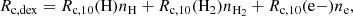 $$ \begin{aligned} R_{\rm c,dex} = R_{\rm c,10}(\mathrm{H}) n_{\rm H} + R_{\rm c,10}(\mathrm{H_{2}})n_{\rm H_{2}} + R_{\rm c,10}(\mathrm{e-})n_{\rm e}, \end{aligned} $$