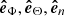 $ \boldsymbol{\hat{e}}_{\Phi},\boldsymbol{\hat{e}}_{\Theta},\boldsymbol{\hat{e}}_{n} $