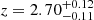 $ z = 2.70^{+0.12}_{-0.11} $