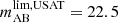 $ m_{\mathrm{AB}}^{\mathrm{lim,USAT}} = 22.5 $