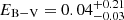 $ E_{\mathrm{B-V}} = 0.04^{+0.21}_{-0.03} $