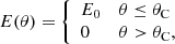 $$ \begin{aligned} E(\theta ) = {\left\{ \begin{array}{ll} E_{0}&\theta \le \theta _{\rm C} \\ 0&\theta > \theta _{\rm C}, \end{array}\right.} \end{aligned} $$