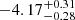 $ -4.17_{-0.28}^{+0.31} $