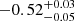 $ -0.52_{-0.05}^{+0.03} $