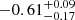 $ -0.61_{-0.17}^{+0.09} $