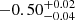 $ -0.50_{-0.04}^{+0.02} $