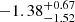 $ -1.38_{-1.52}^{+0.67} $