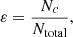 $$ \begin{aligned} \varepsilon = \frac{N_c}{N_{\rm total}}, \end{aligned} $$